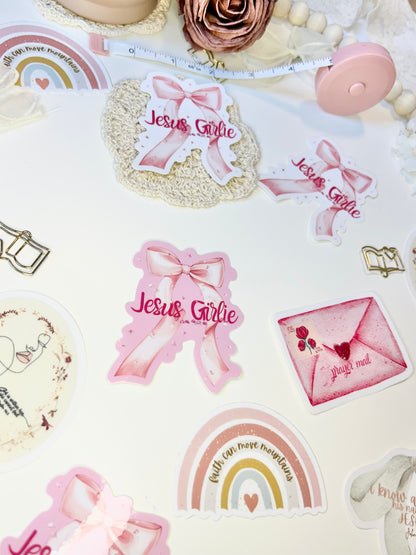 JESUS GIRLIE BOW STICKER SET